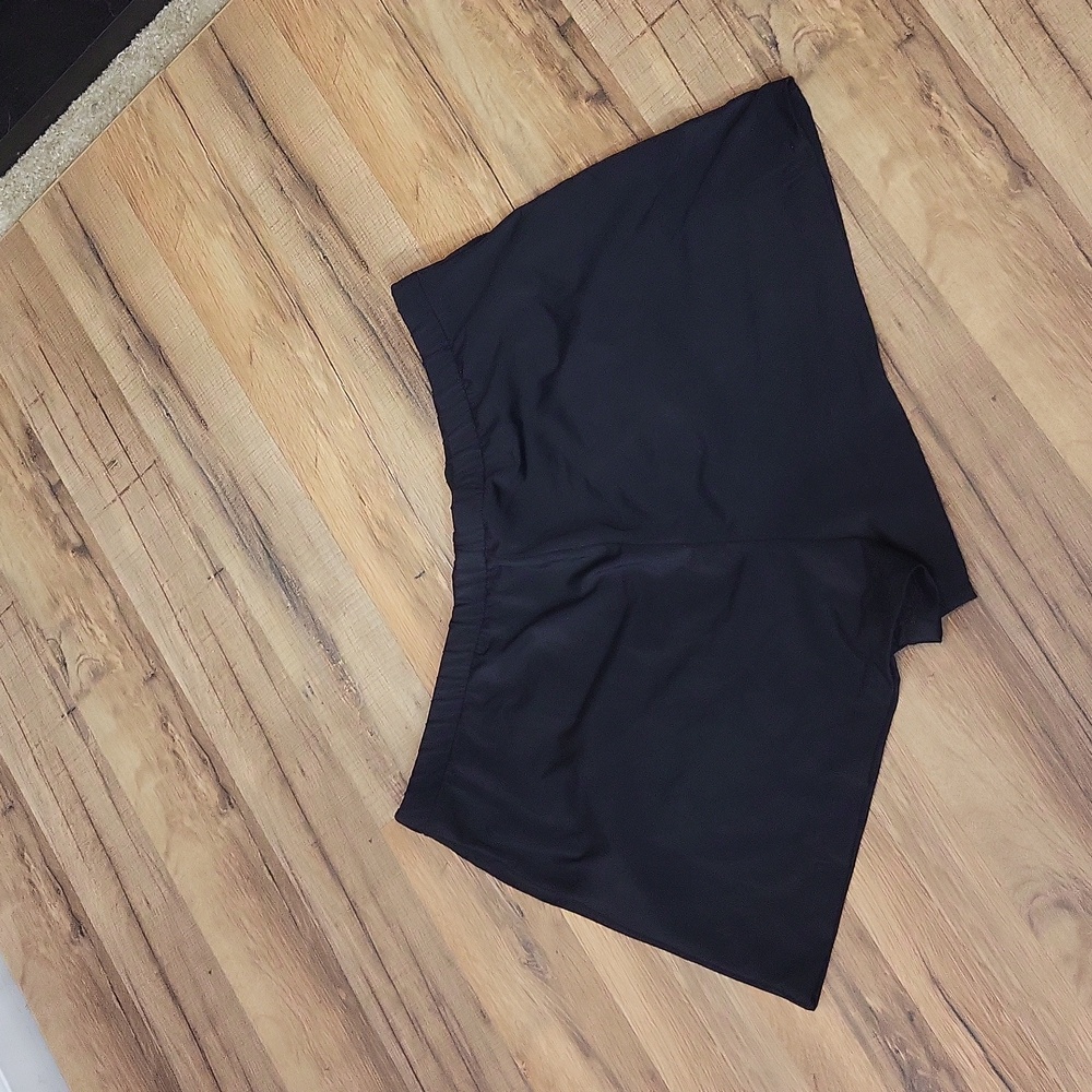 LE COVE Black Nylon Swim Shorts with Inner Panty- Size 12